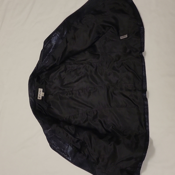 Preston & York Snakeskin Leather Jacket Zip Up Black Women's Large L - Picture 3 of 15